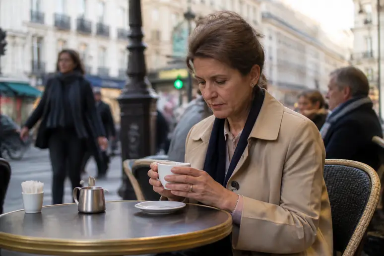 Femme au regard marqué par un oeil rond après blépharoplastie ratée.