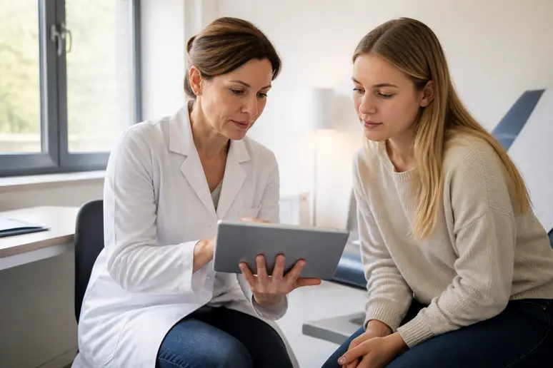Consultation médicale pour discuter de la meilleure méthode pour recoller les oreilles sans chirurgie.