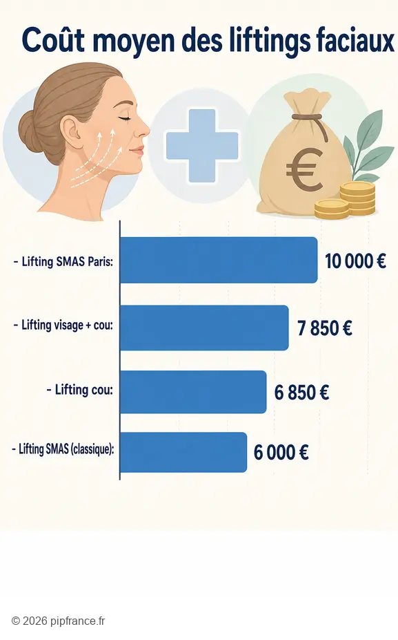 Comparaison des tarifs d'un lifting SMAS et des liftings cervico-faciaux.