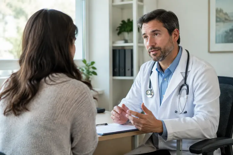 Suivi médical post-opératoire après une chirurgie esthétique des seins en cabinet.